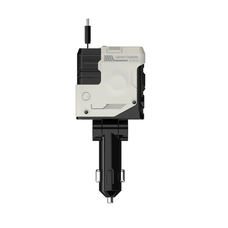 Bluejw 120W Super Fast Car Charger, Retractable Cable, 4-in-1 Adapter (USB-C & QC3.0 Ports), Cigarette Lighter Automobile Charger Accessories - Image 4